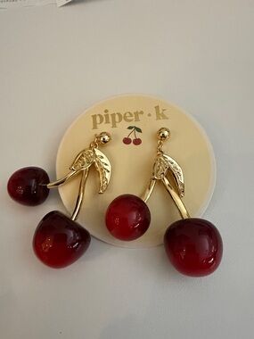 Piper Gold Cherry Drop Earrings